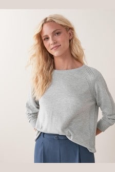 grey fitted jumper