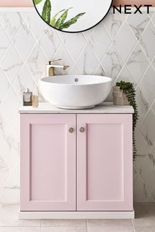 Pink Farnley Panelled Under Sink Storage Unit