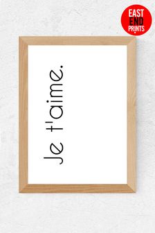 East End Prints White Je T'aime Print by Inoui