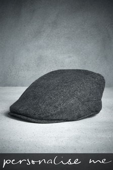 Personalised Grey Flat Cap