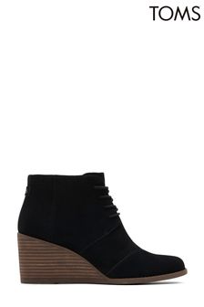 TOMS Black Hyde Wedge Boots