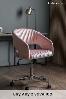 Gallery Home Murray Swivel Chair in Pink Velvet