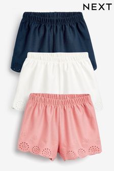 3 Pack Jersey Broderie Shorts (3mths-8yrs)