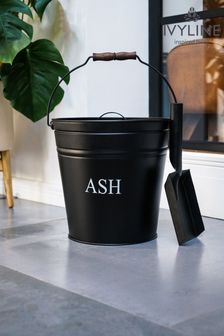 Ivyline Black Black Ash Bucket With Shovel