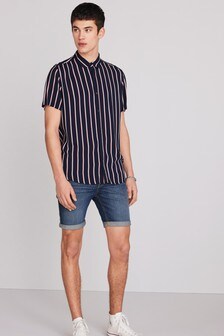 next mens denim shorts