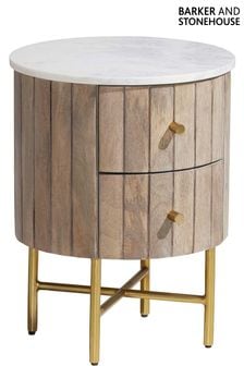 Barker and Stonehouse Light Brown Calliope Marble 40cm Side Table