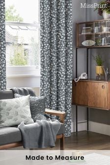 MissPrint Black Fern Night Frost Made To Measure Curtains