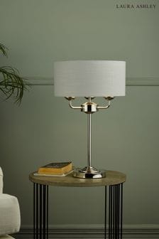 Laura Ashley Brass Sorrento 3 Light Table Lamp With Shade