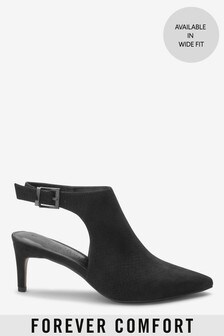 next ladies black court shoes