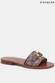 COACH Ina Jacquard Brown Sandals