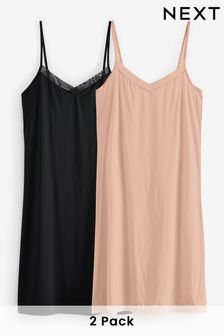 Black/Nude Soft Microfibre Slips Two Pack (463494) | £32