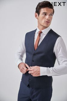 Navy Blue Check Suit: Waistcoat (465228) | £40