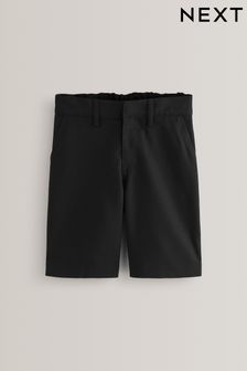 Black Regular Waist Flat Front Shorts (3-14yrs) (467893) | £6 - £13