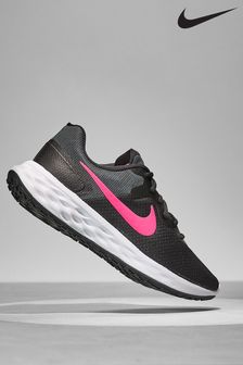 Nike Black/Pink Revolution 6 Running Trainers