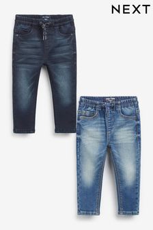 Dark/Mid Blue Denim 2 Pack Jogger Jeans (3mths-7yrs) (474825) | £22 - £26