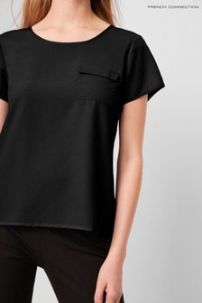 French Connection Black Classic Crepe Light Packet T-Shirt