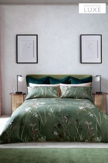 Green Collection Luxe 300 Thread Count Bamboo Oriental Duvet Cover and Pillowcase Set