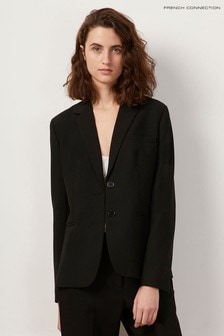 French Connection Black Whisper Ruth Fitted Blazer