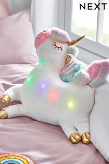 White Light Up Unicorn Cushion