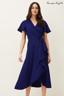 Phase Eight Blue Julissa Frill Wrap Dress (478538) | £120