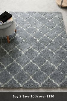 Silver Grey Ogee Rug