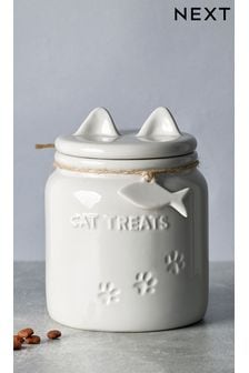 Grey Ceramic Cat Treat Jar (480444) | £12