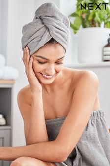 Dove Grey Cosy Egyptian Towelling Hair Wrap (480577) | £10