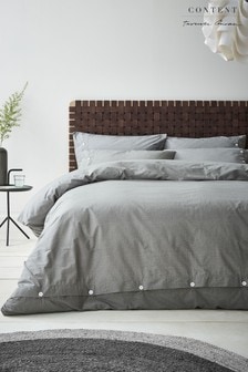 Content by Terence Conran Grey Washed Texture Duvet Cover and Pillowcase Set