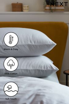 Set of 2 Silver Grey 100% Cotton Supersoft Brushed Pillowcases (482184) | £12