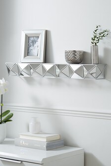 Faceted Mirror Shelf