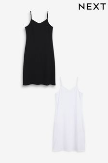 Black/White Naturally Cooling Cotton Slips 2 Pack (484338) | £28