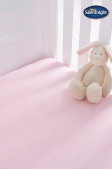 Silentnight 2 Pack Pink Safe Nights Cot Bed Fitted Sheets