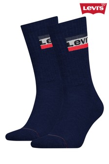 Levi's® Unisex Blue Sportswear Logo Regular Cut Socks (2 pack)