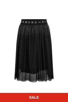 John Richmond Girls Black Studded Tulle Skirt