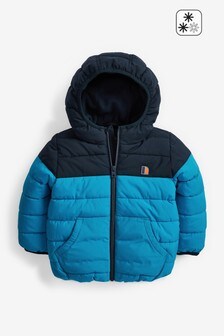 Cosy Quilted Warm School Jacket Black Blue Hooded Plain Puffa Coat M&Co Boys Padded Puffer Jacket