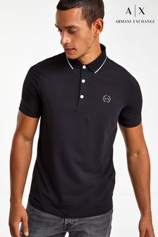 Armani Exchange Cotton Piqué Polo Shirt in Black for Men Mens Clothing T-shirts Polo shirts 