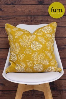 furn. Mustard Yellow Irwin Woodland Polyester Filled Cushion