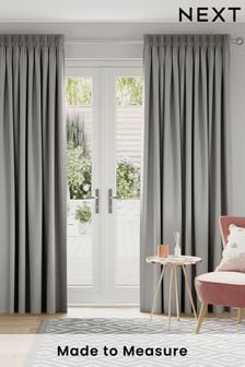Grey Chenille Square Made to Measure Curtains