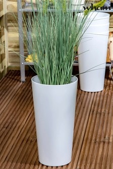 Wham Set of 4 White Studio 18cm Tall Round Plastic Planters