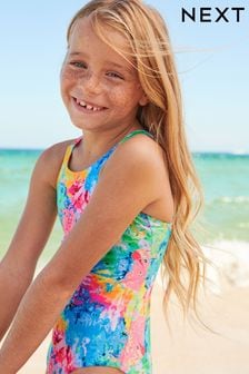 Girls Kids Swimsuit Childrens Swimwear Swimming Costume Beachwear NEW 7-12 years 