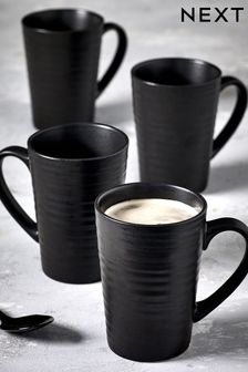 Black Bronx Set of 4 Latte Mugs