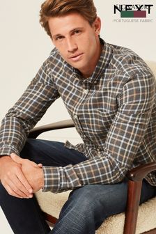 Brushed Flannel Check Long Sleeve Shirt