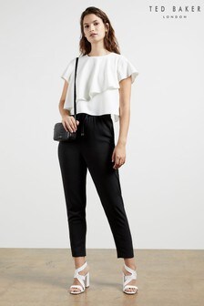 Ted Baker White Novsa Contrast Casual Jumpsuit