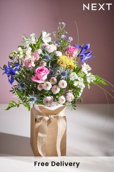 Pastel Bright Mother's Day Luxury Fresh Flower Bouquet in Gift Bag (498840) | £35
