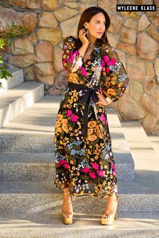 Myleene Klass Floral Embroidered Wrap Dress (4UJ741) | £115