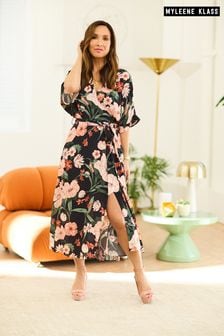 Myleene Klass Kimono Sleeve Satin Wrap Dress (4WR381) | £60