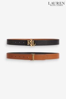 Lauren Ralph Lauren® Reversible Large Tan Brown/Black Monogram Belt (501311) | £79