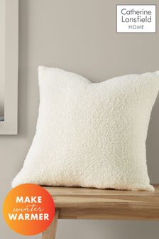 Catherine Lansfield Cream Cosy Boucle Soft and Warm Cushion