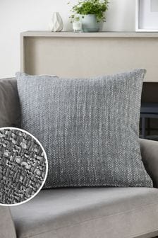 Grey Ashton Chunky Chenille Large Square Texture Cushion