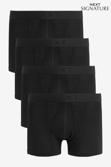 Signature Black Bamboo 4 pack Next Signature A-Front Boxers (514908) | £26